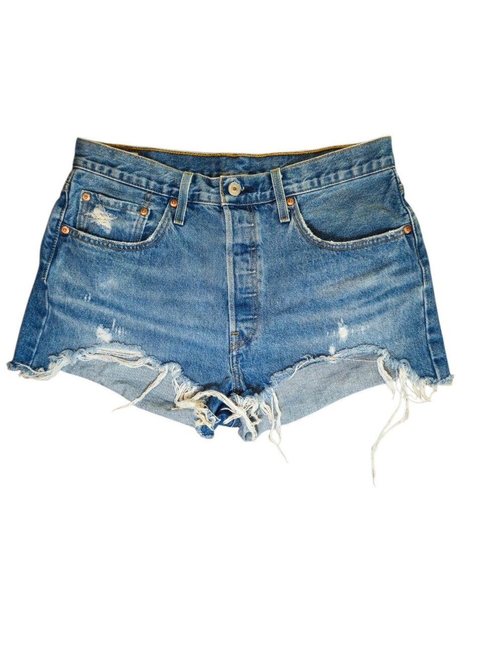 Levi's Premium 501 Original Cutoff Denim Shorts Distressed Raw Hem Women's 31
